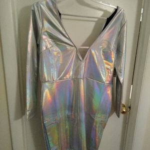 Holographic PU fabric Dress Size 1X NWT